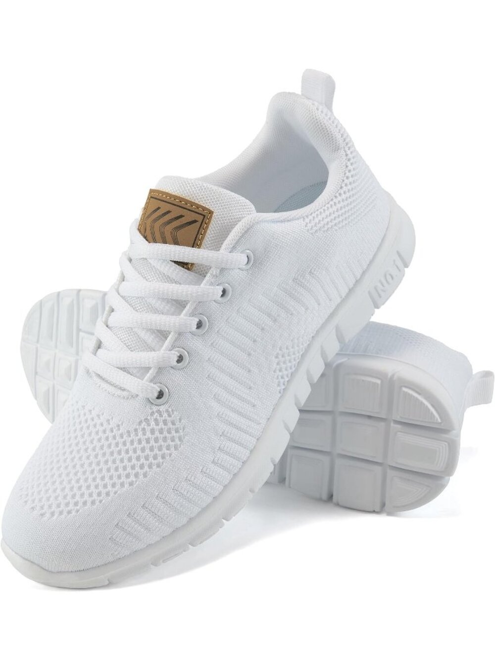 Women's White Lightweight Non Slip Comfortable Tennis Casual Work Travel Sneaker